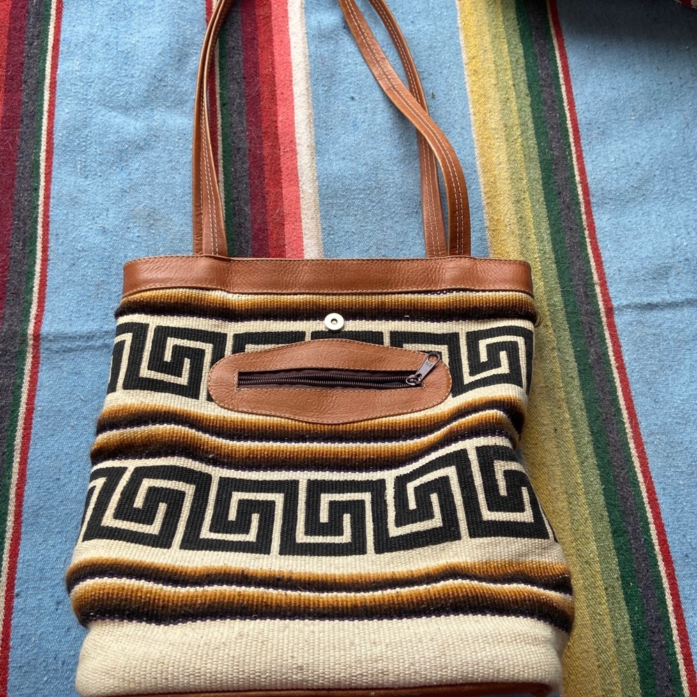 Aztec print western style shoulder bag